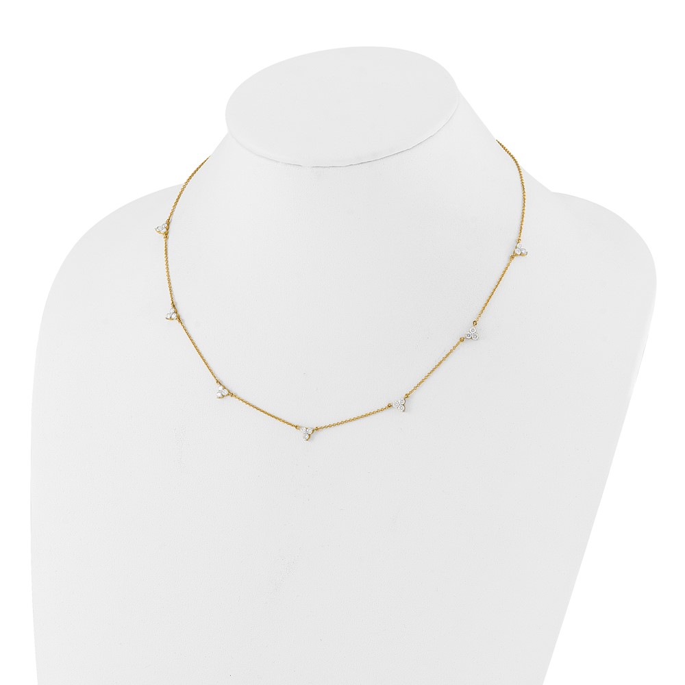 True Origin 14k 1 carat Lab Grown Diamond VS DEF Multi Station 18 inch Necklace (PM3746-100-YLD)