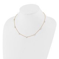 True Origin 14K Yellow Gold 1 Carat Lab Grown Diamond VS+ F+ Complete 7 Station Necklace, 18" view 2