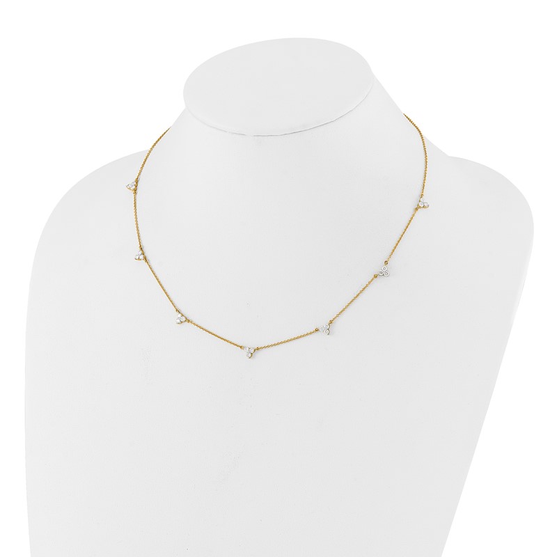True Origin 14k 1 carat Lab Grown Diamond VS DEF Multi Station 18 inch Necklace