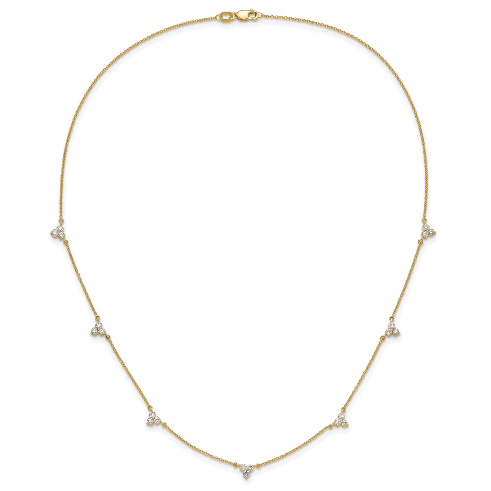 True Origin 14k 1 carat Lab Grown Diamond VS DEF Multi Station 18 inch Necklace (PM3746-100-YLD)