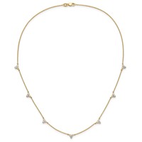 14K Yellow Gold 1 Carat Lab Grown Diamond VS SI+ G+ Seven Station Necklace, 18" view 5