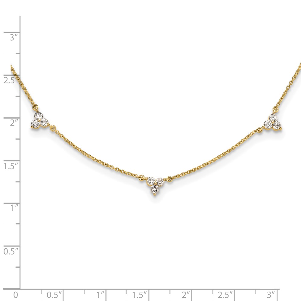 True Origin 14k 1 carat Lab Grown Diamond VS DEF Multi Station 18 inch Necklace (PM3746-100-YLD)