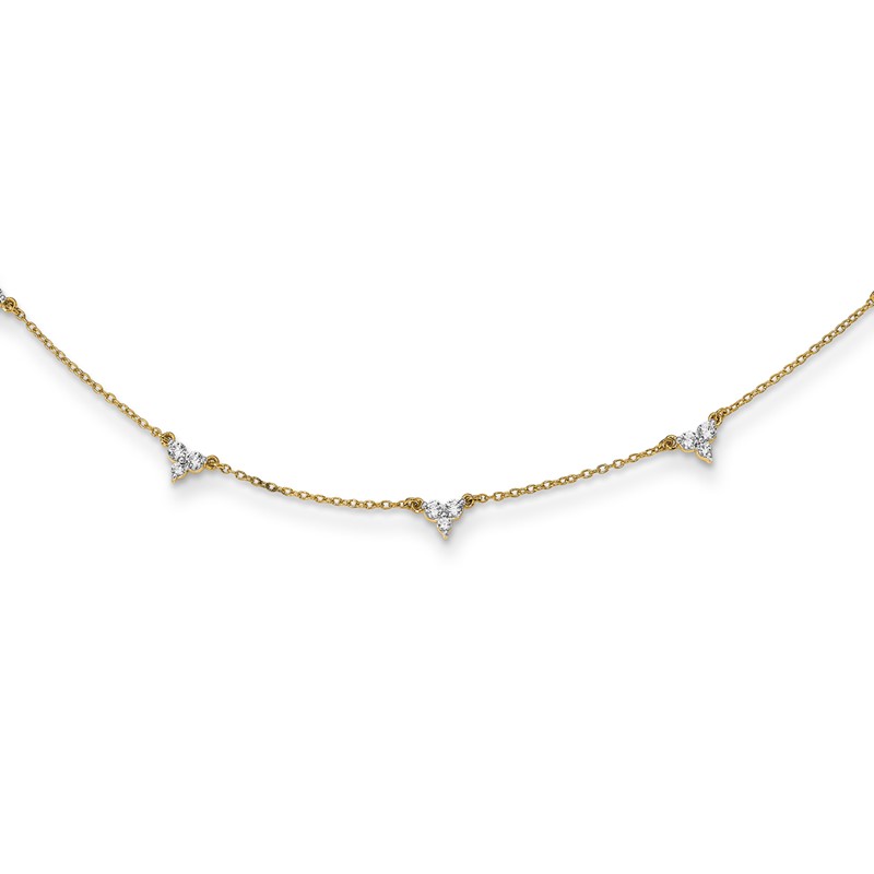 True Origin 14k 1 carat Lab Grown Diamond VS DEF Multi Station 18 inch Necklace