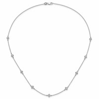 14K White Gold 0.50 Carat Lab Grown Diamond VS SI+ G+ Nine Station Necklace, 18" view 3