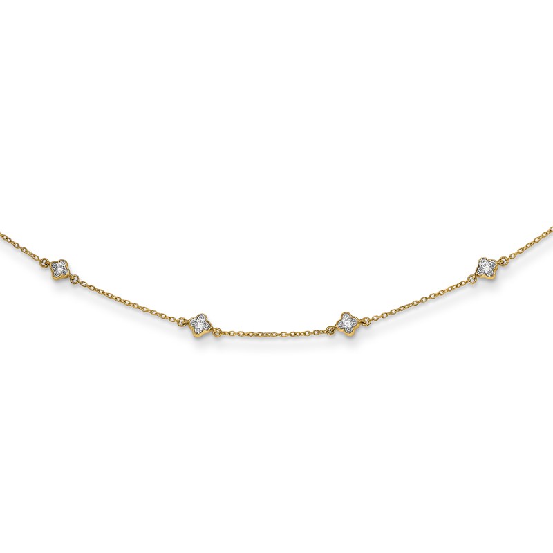 14k 1/2 carat Lab Grown Diamond VS/SI+ G+ Nine Station 18 inch Necklace