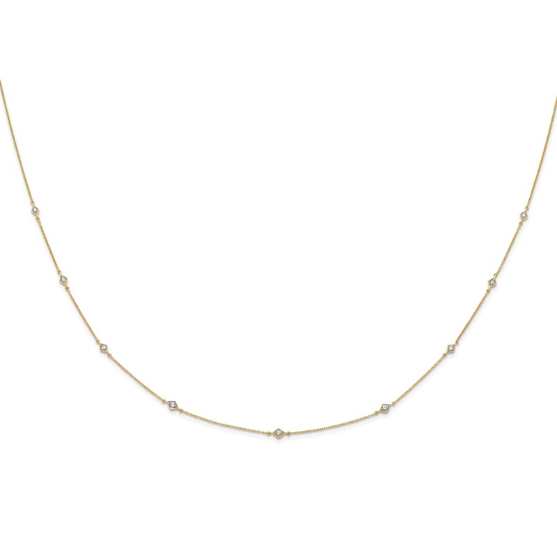 14k 1/2 carat Lab Grown Diamond VS/SI+ G+ Nine Station 18 inch Necklace