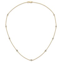 14K Yellow Gold 0.50 Carat Lab Grown Diamond VS SI+ G+ Nine Station Necklace, 18" view 3