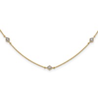 14K Yellow Gold 0.50 Carat Lab Grown Diamond VS SI+ G+ Nine Station Necklace, 18" view 1