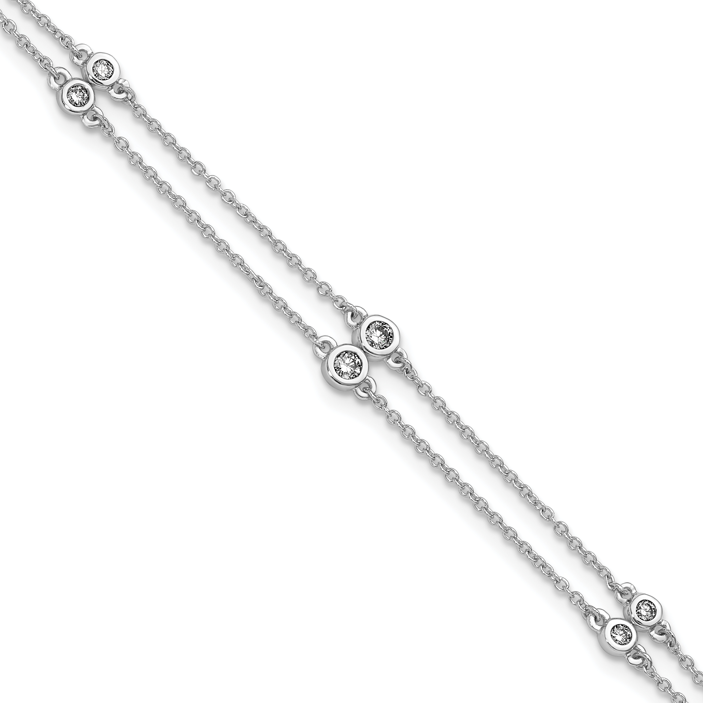 14k White Gold Complete 1/4 carat Diamond Multi-Station Double Strand 7 inch Bracelet (PM3755-025-WA)
