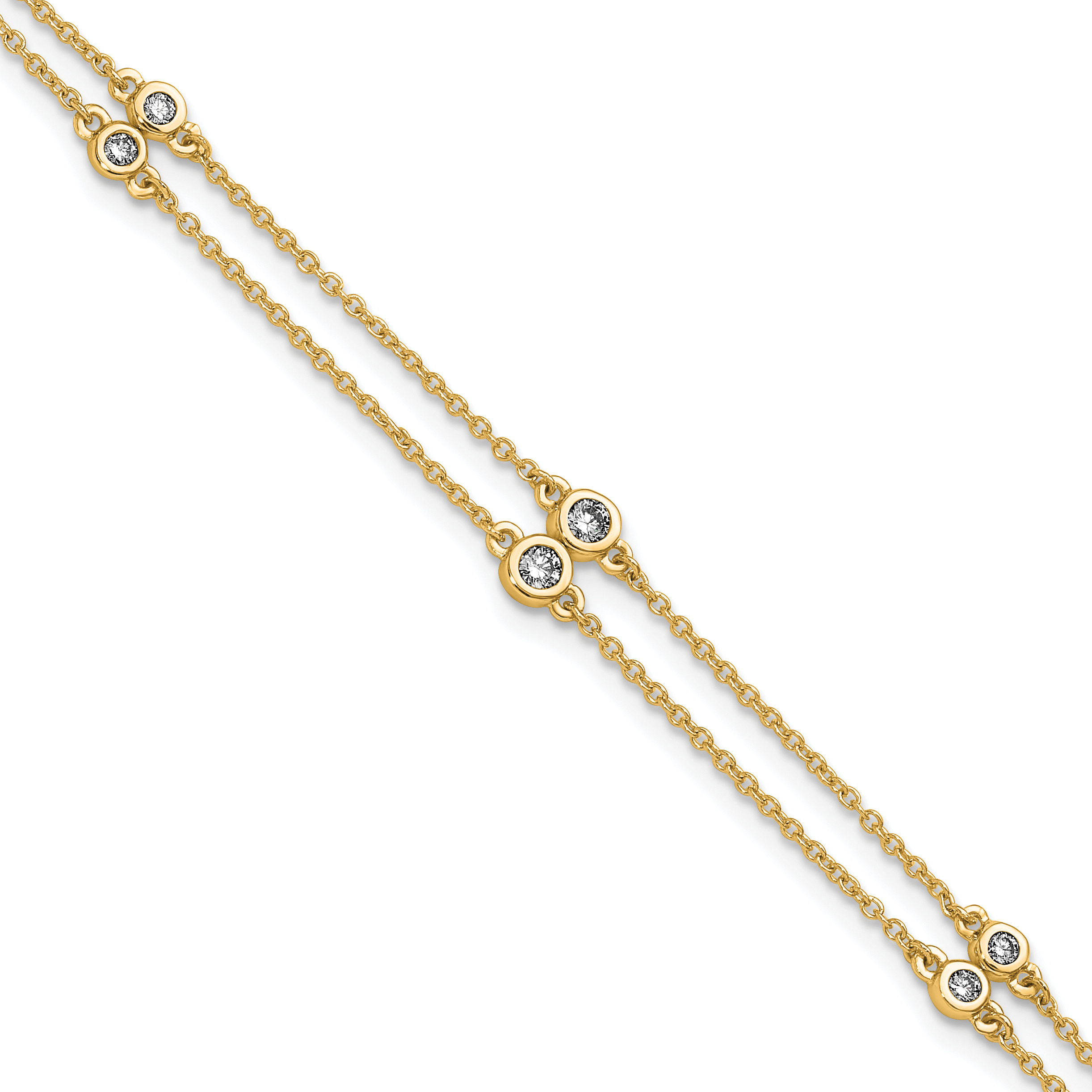 14k Complete 1/4 carat Diamond Multi-Station Double Strand 7 inch Bracelet (PM3755-025-YA)