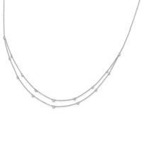 14K White Gold 0.50 Carat Lab Grown Diamond VS SI+ G+ Sixteen Station Double Strand Necklace, 18" view 2