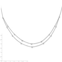14K White Gold 0.50 Carat Lab Grown Diamond VS SI+ G+ Sixteen Station Double Strand Necklace, 18" view 4