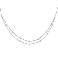 14K White Gold 0.50 Carat Lab Grown Diamond VS SI+ G+ Sixteen Station Double Strand Necklace, 18" view 1