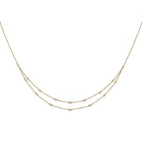 14K Yellow Gold 0.50 Carat Lab Grown Diamond VS SI+ G+ Sixteen Station Double Strand Necklace, 18" view 3