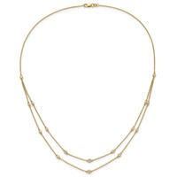 14K Yellow Gold 0.50 Carat Lab Grown Diamond VS SI+ G+ Sixteen Station Double Strand Necklace, 18" view 5