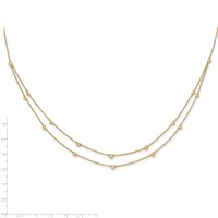 14K Yellow Gold 0.50 Carat Lab Grown Diamond VS SI+ G+ Sixteen Station Double Strand Necklace, 18" view 4