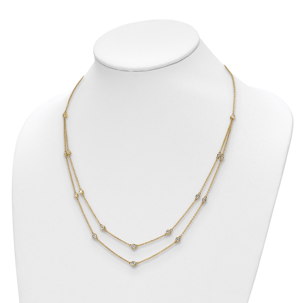 14k Complete 1/2 carat Diamond Multi-Station Double Strand 18 inch Necklace (PM3755-050-YA)
