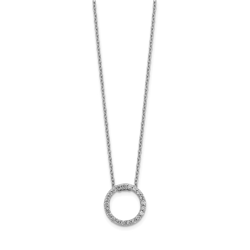 14k White Gold 1/4 carat Lab Grown Diamond VS/SI+ G+ 18 inch Round Pendant Necklace
