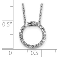14K White Gold 0.25 Carat Lab Grown Diamond VS SI+ G+ Round Pendant Necklace, 18" view 3