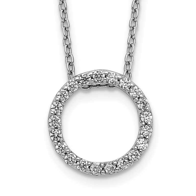 14k White Gold 1/4 carat Lab Grown Diamond VS/SI+ G+ 18 inch Round Pendant Necklace