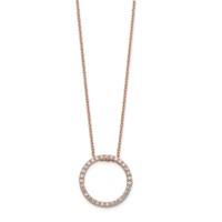 14K Rose Gold 0.50 Carat Lab Grown Diamond VS SI+ G+ Round Pendant Necklace, 18" view 2