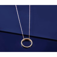 14K Rose Gold 0.50 Carat Lab Grown Diamond VS SI+ G+ Round Pendant Necklace, 18" view 3