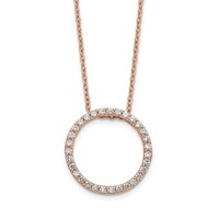 14K Rose Gold 0.50 Carat Lab Grown Diamond VS SI+ G+ Round Pendant Necklace, 18" view 1