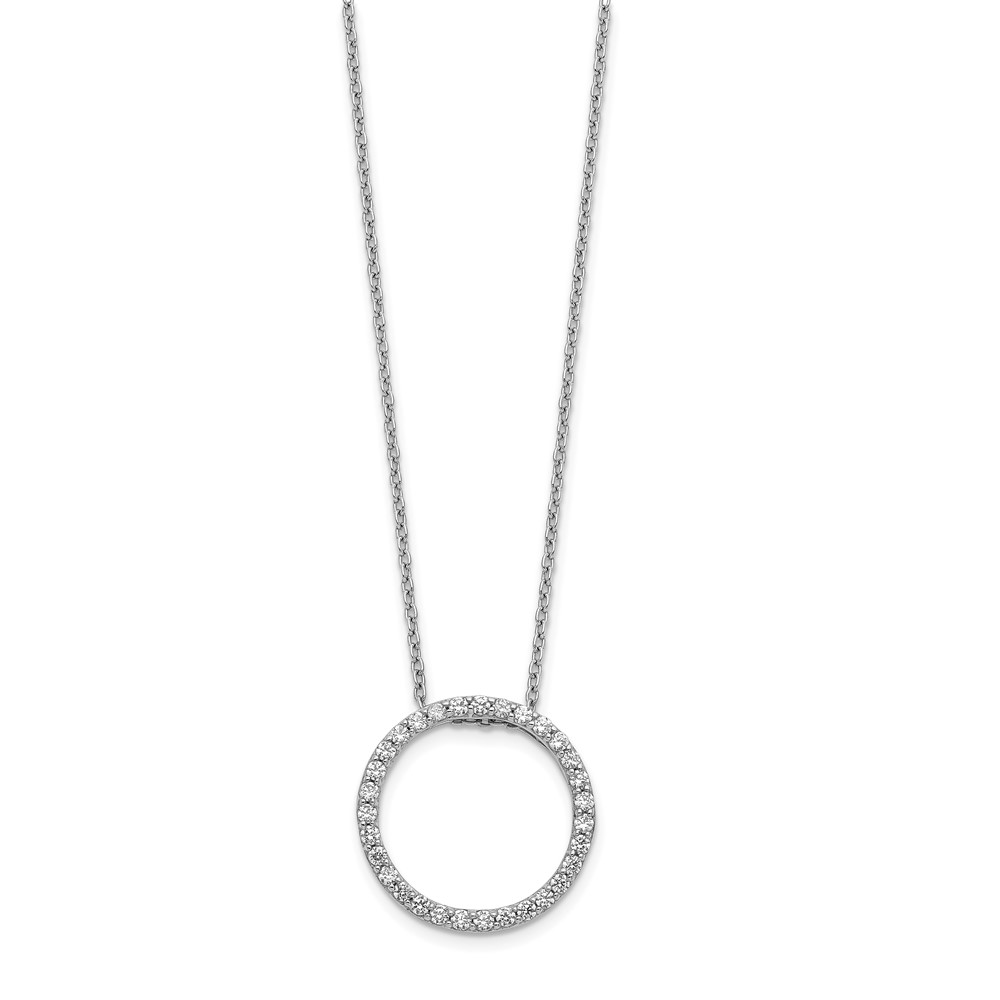 14k White Gold 1/2 carat Diamond Circle 18 inch Necklace (PM3781-050-WA)