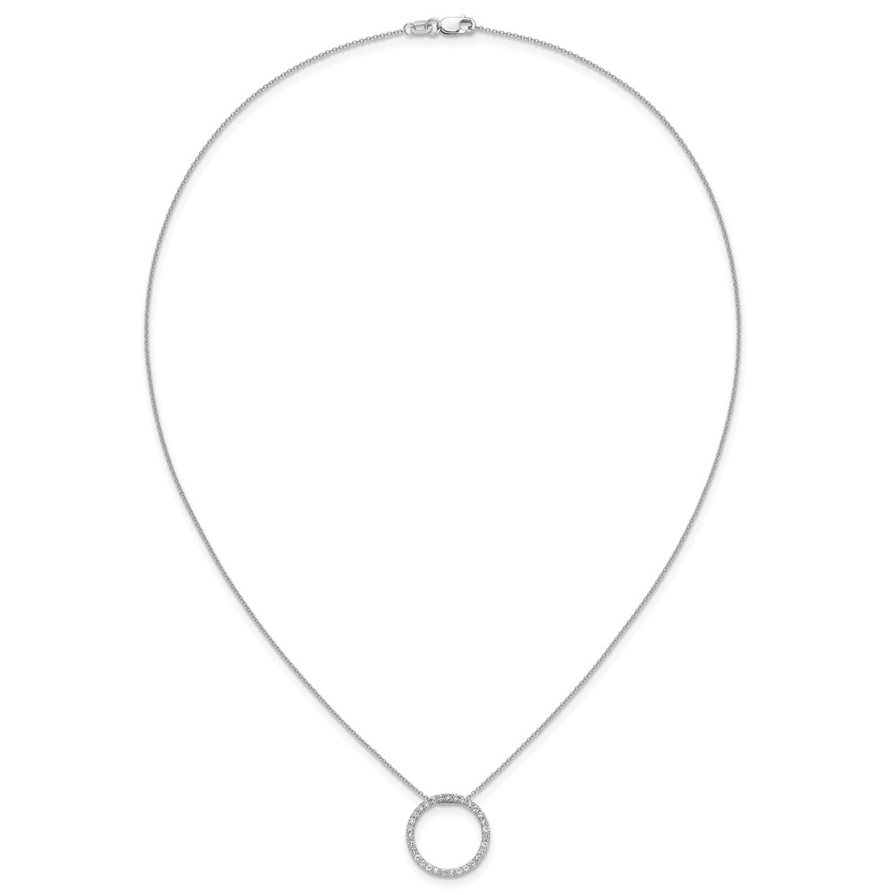 14k White Gold 1/2 carat Diamond Circle 18 inch Necklace (PM3781-050-WA)