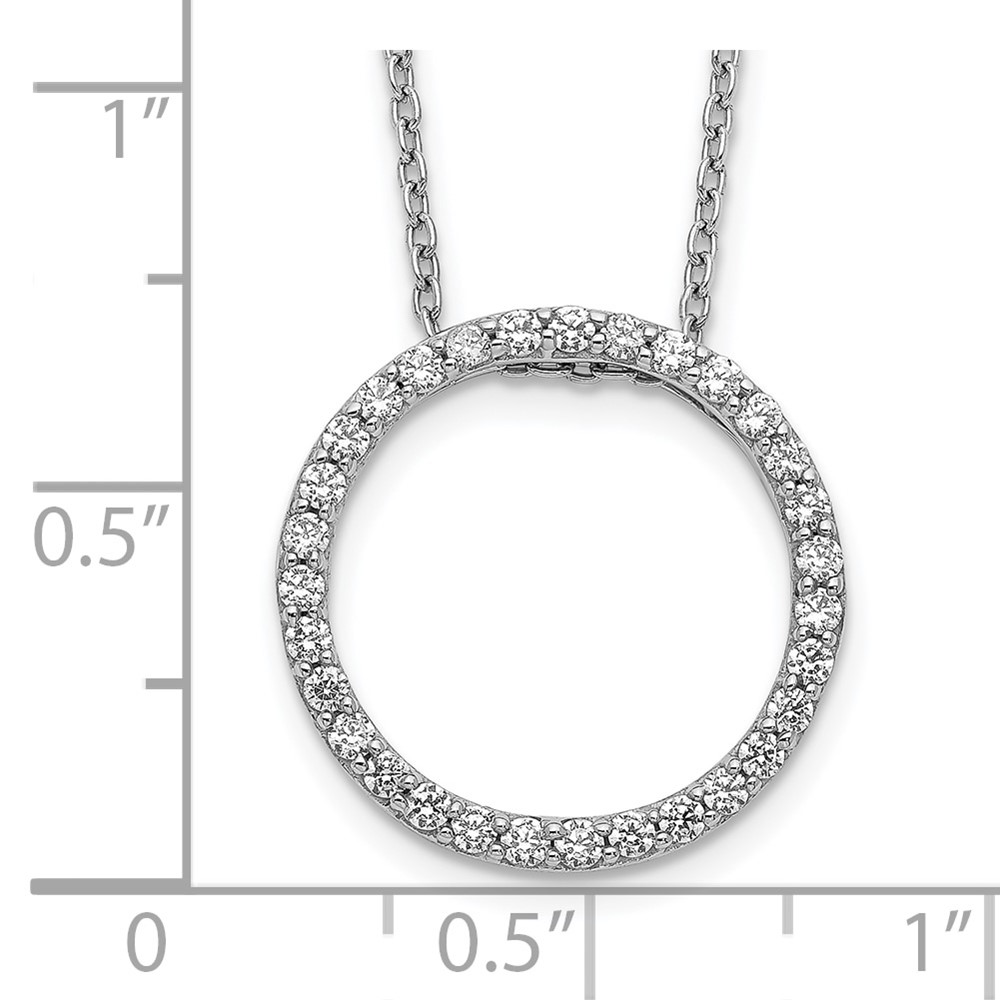 14k White Gold 1/2 carat Diamond Circle 18 inch Necklace (PM3781-050-WA)