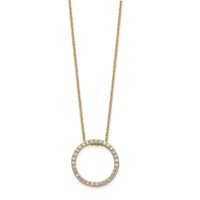 14K Yellow Gold 0.50 Carat Lab Grown Diamond VS SI+ G+ Round Pendant Necklace, 18" view 2