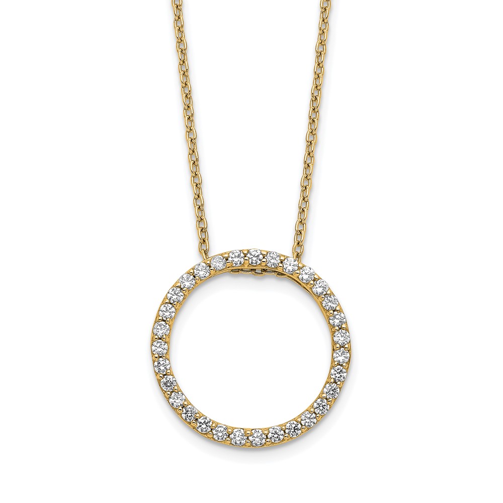 14ky Lab Grown Diamond SI1/SI2, G H I, Circle Necklace