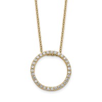 14K Yellow Gold 0.50 Carat Lab Grown Diamond VS SI+ G+ Round Pendant Necklace, 18" view 1