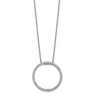 14K White Gold 0.62 Carat Lab Grown Diamond VS SI+ G+ Round Pendant Necklace, 18" view 2