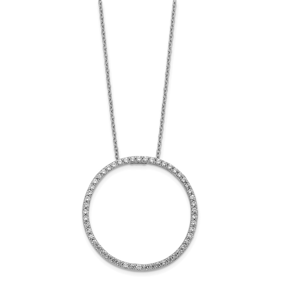 14k White Gold 3/4 carat Diamond Circle 18 inch Necklace (PM3781-080-WA)