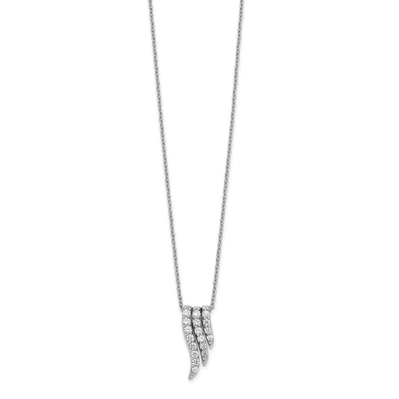 14k White Gold 1/2 carat Lab Grown Diamond VS/SI+ G+ 18 inch Dangle Pendant Necklace