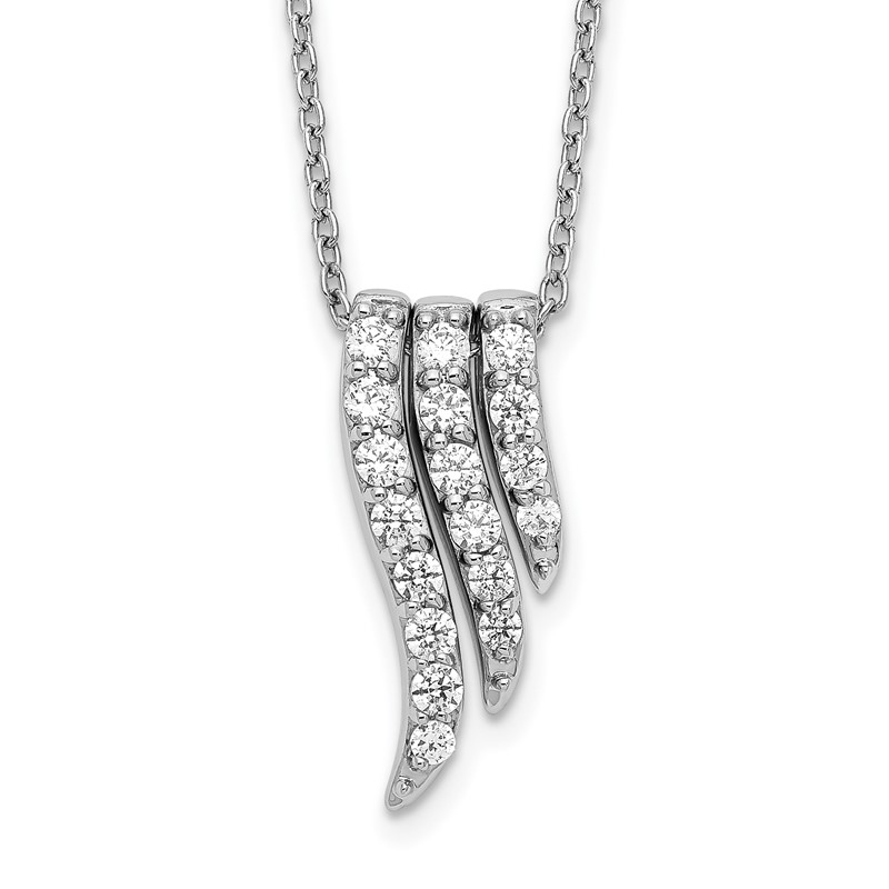14k White Gold 1/2 carat Lab Grown Diamond VS/SI+ G+ 18 inch Dangle Pendant Necklace