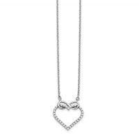 14K White Gold 0.25 Carat Lab Grown Diamond VS SI+ G+ Complete Infinity Heart Necklace, 18" view 2
