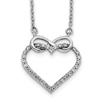 14K White Gold 0.25 Carat Lab Grown Diamond VS SI+ G+ Complete Infinity Heart Necklace, 18" view 1