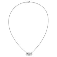 14K White Gold 0.20 Carat Lab Grown Diamond VS SI+ G+ Complete Infinity Heart Necklace, 18" view 4