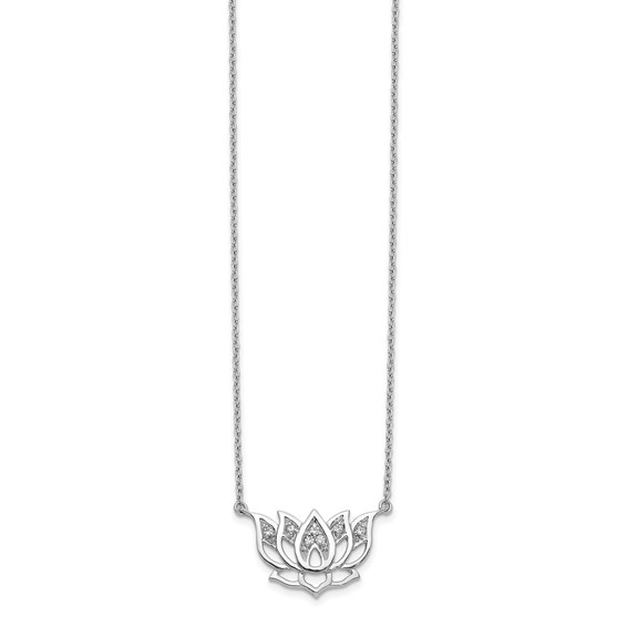 Diamond Lotus Flower Necklaces