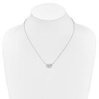 14K White Gold 0.07 Carat Lab Grown Diamond VS SI+ G+ Complete Lotus Flower Necklace, 18" view 3