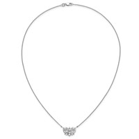 14K White Gold 0.07 Carat Lab Grown Diamond VS SI+ G+ Complete Lotus Flower Necklace, 18" view 4