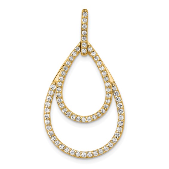 14k Yellow 1/2ct. Diamond Double Teardrop Pendant