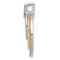 14K Two Tone 0.25 Carat Lab Grown Diamond VS SI+ G+ Complete Triple Oval Dangle Pendant view 2