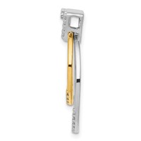 14K Two Tone 0.25 Carat Lab Grown Diamond VS SI+ G+ Complete Double Circle Dangle Pendant view 2