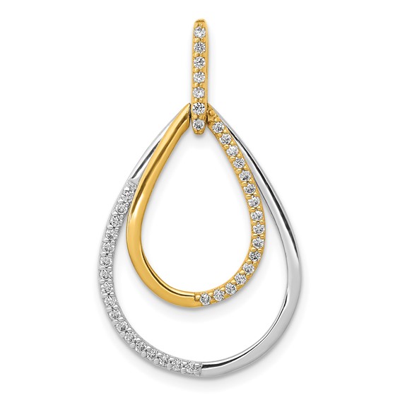 Diamond Double Teardrop Pendants