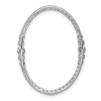 14K White Gold 0.75 Carat Lab Grown Diamond VS SI+ G+ Complete Oval Chain Slide Pendant view 3