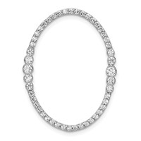 14K White Gold 0.75 Carat Lab Grown Diamond VS SI+ G+ Complete Oval Chain Slide Pendant view 1
