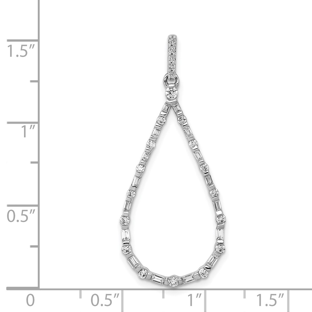 14k White Gold 1/2 carat Diamond Teardrop Pendant (PM3829-050-WA)